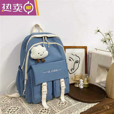 NEWLAKEins风书包女大容量韩版高中学生初中生背包轻便简约小学生双肩包书包学生