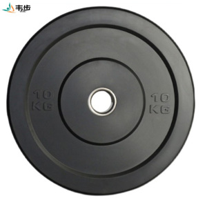 韦步黑色全胶杠铃片 高弹足重标准颜色举重片加厚钢圈竞技片