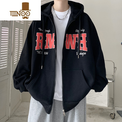 YANXU美式高街540g开衫卫衣男设计感小众oversize潮牌连帽外套