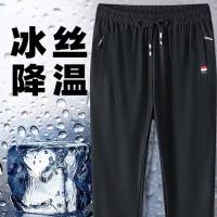 裤子薄款夏季冰丝速新款宽松休闲裤大码弹力速干直筒运动裤运动