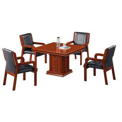 慧采云 1.1m油漆办公方桌洽谈会客桌现代中式实木贴皮办公桌