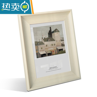 敬平欧式创意小相框摆台挂墙6 7 8 10寸5七寸六 A4洗照片做成相框摆件 白木色 5寸摆台[8.9*12.7cm]