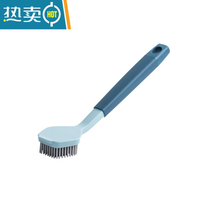 敬平洗碗刷锅刷子椰棕正宗锅刷不伤锅清洁器家用厨房清洁长柄刷 蓝色-硅胶锅刷