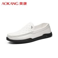 奥康男鞋新款时尚百搭休闲皮鞋透气乐福鞋日常通勤舒适驾车皮鞋