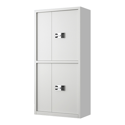 缑氏指纹电子保密柜钢制密码文件柜档案柜矮柜资料柜办公柜通双节白色:国保密码锁