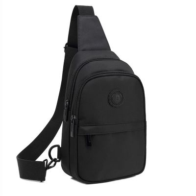 胸包男斜挎包牛津布包斜跨学生潮流韩版休闲小背包男士包包单肩包黑色