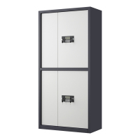 铭威盾指纹电子保密柜钢制密码文件柜档案柜矮柜保密资料柜办公柜通双节灰白色:电子密码锁