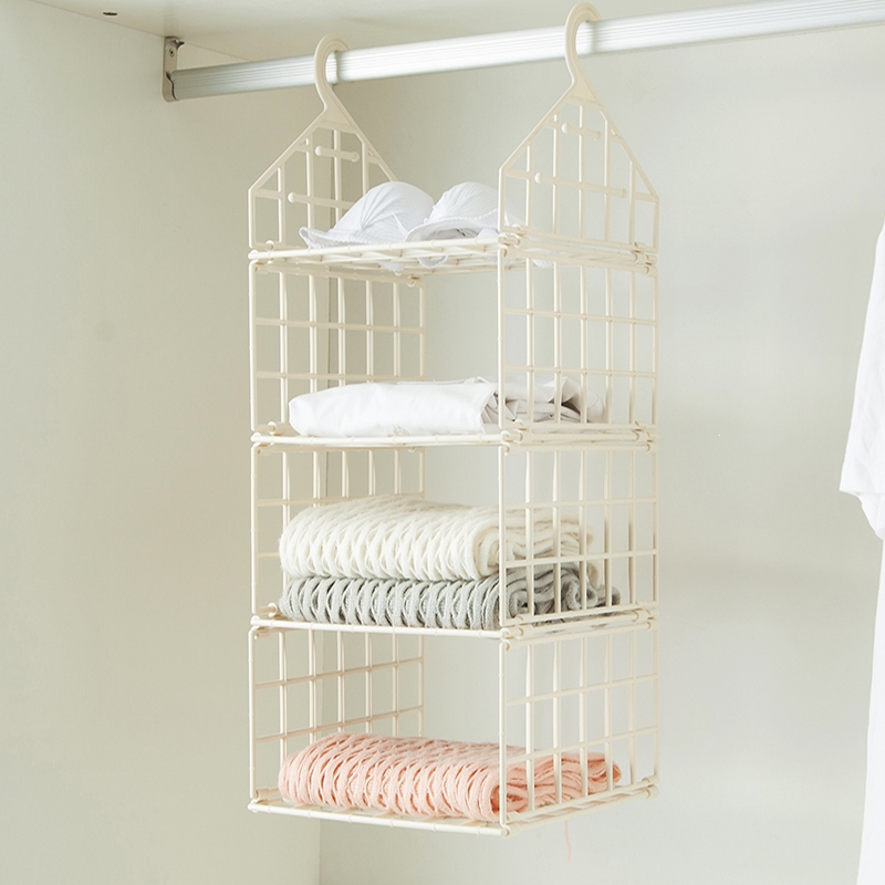 折叠衣柜收纳架纳丽雅柜内分隔多层衣柜挂架收纳挂衣篮阳台收纳篮整理