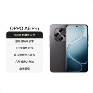 OPPO A6 Pro 墨玉黑 12GB+256GB 天玑7300 5G芯 7000大电池 80W快速充电 5G AI手机