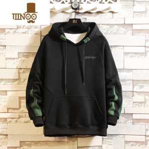 YANXU连帽卫衣男款男士外套2023新款潮牌男生大码衣服加绒上衣