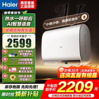 海尔(Haier)[AI语音BK30]电热水器60升 国家补贴15%双胆扁桶净水3300W速热 语音交互