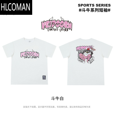 HLCOMAN短袖斗牛投篮服T恤男美式篮球训练夏季运动跑步网眼透气上衣v