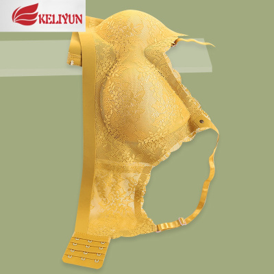 可莉允蕾丝运动内衣女无钢圈聚拢小胸上托文胸调整型上托防滑收副乳胸罩胸罩