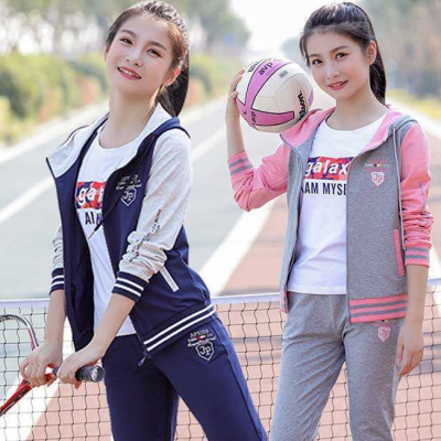套装2020春秋装新款韩版高初中学生卫衣两件套少女休闲运动套装女