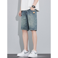 直筒版型男士短裤牛仔裤个性潮流设计休闲青年外穿五分裤夏季新款