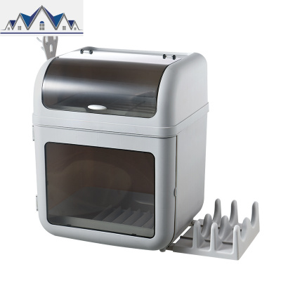 放碗筷收纳盒厨房碗架碗碟箱沥水碗柜塑料迷你带盖餐具家用置物架 三维工匠