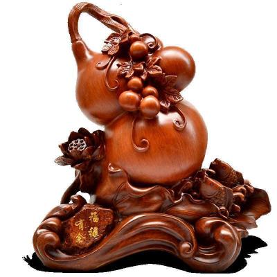 美帮汇福禄有余家居木纹葫芦摆件 乔迁开业礼品生日寿礼