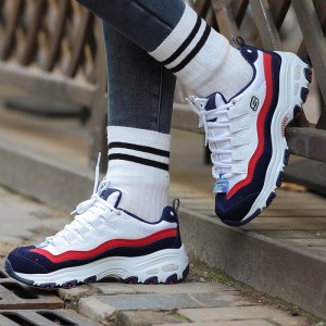 Skechers/斯凯奇女鞋新款熊猫鞋轻质缓震耐磨运动休闲鞋13141-BKW ZP
