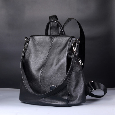 奇诺佰真皮双肩女包2020新款韩版头层牛皮大容量女士包包防盗背包