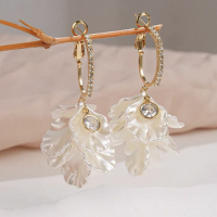 法式高级感锆石花朵流苏耳扣女超仙独特设计耳环时尚轻奢气质耳饰送女朋友老婆情人节七夕生日礼物