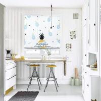 家柏饰(CORATED)客厅卧室书房北欧简约风 蓝菠萝罗马帘升降帘窗帘定制