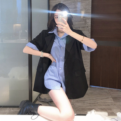 语娄早春洋气小个子穿搭气质炸街网红初春职业韩版西装两件套装女夏季2021西装