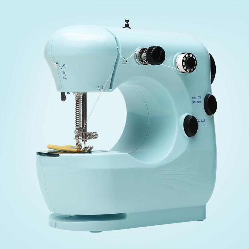 缝纫机家用电动迷你多功能小型手动吃厚缝纫机阿斯卡利微型衣车湖天青
