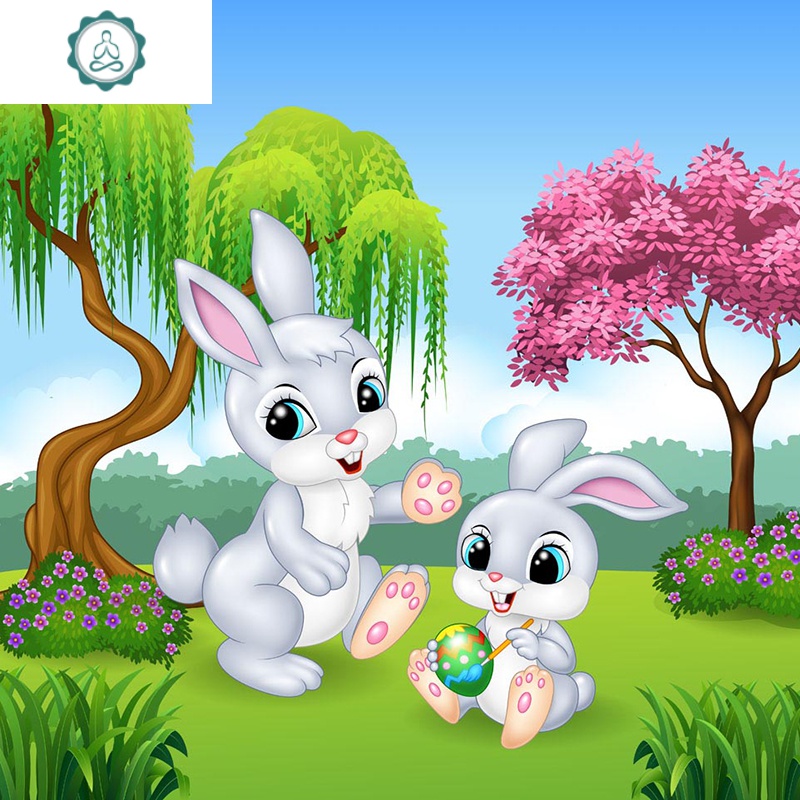 钻石画2020新款卡通动物5d点贴钻十字绣小幅兔子卧室客厅简单满钻 封