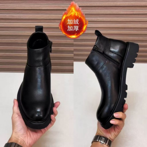 秋冬男士真皮加绒保暖马丁靴高品质时尚百搭商务高级感男靴子