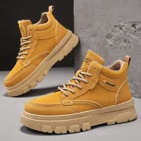 马丁靴男士高帮英伦复古工装皮靴日常休闲百搭秋冬季厚底增高男鞋