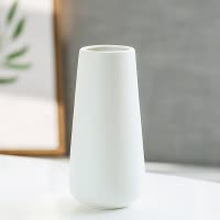 现代简约白色黑色哑光陶瓷花瓶客厅干花鲜花水培插花餐桌装饰摆件 三维工匠 瑾萱雪花小号黑色(高20)