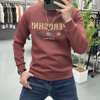 欧货秋冬新款男士圆领字母南瓜卫衣潮牌时尚长袖体恤打底衫上衣潮