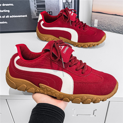 2026春季新款时尚休闲鞋男鞋皮革布面透气舒适男士工作劳保运动鞋