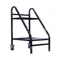 臻远 ZY4092914 档案室推车图书馆小推车手推车 2步书梯黑色