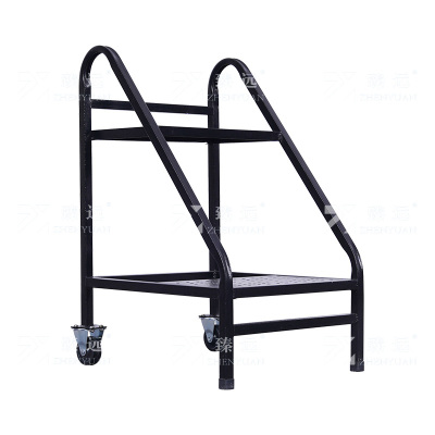 臻远 ZY4092914 档案室推车图书馆小推车手推车 2步书梯黑色