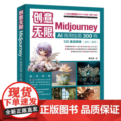 正版图书 创意无限:Midjourney AI商用绘画300例(120集视频课) 罗巨浪 清华大学出版社 图像处理软件