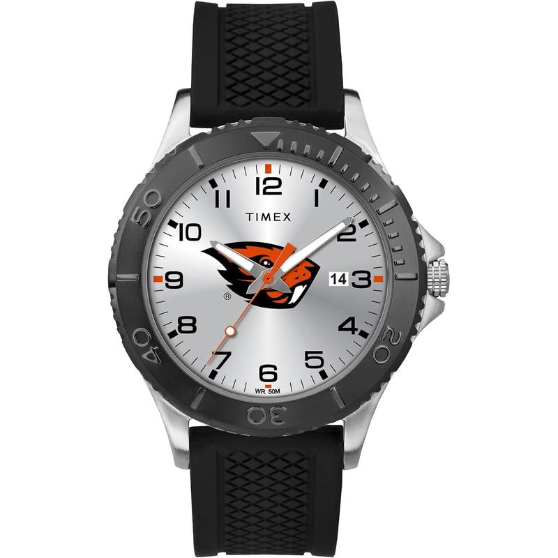 TIMEX/天美时男士运动腕表mm黑硅胶表带银色表盘防刮防水