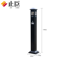 止臣 烟灰柱黑色 户外烟灰柱户外吸烟区烟蒂烟头收纳垃圾桶落地立式烟灰桶