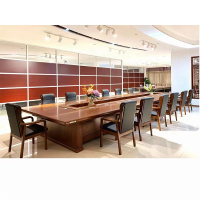 匡大会议桌8.4米油漆会议桌H1705F-8400(8400W*2300D*780H 带花槽)