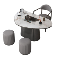 戴劲岩板茶桌椅组合现代家用阳台简约茶桌办公室泡茶桌 1.4桌1主椅2凳
