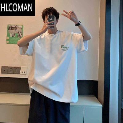 HLCOMAN短袖t恤男款夏季港风ins潮流宽松休闲百搭情侣上衣服