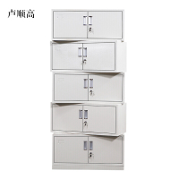 卢顺高钢制文件柜档案柜财务凭证柜带锁储物柜铁皮柜书柜分五节文件柜