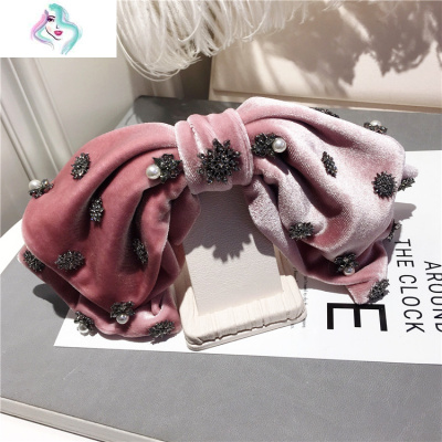 新款韩国软萌水晶丝绒蝴蝶结造型雪花钻饰顶夹发夹KBJ3300你那么美墨绿丝绒#4预售造型夹