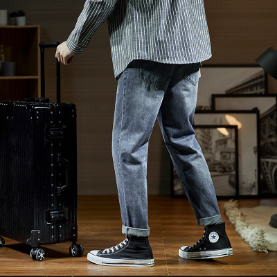 [3件8.5折93.4元,叠加优惠券]唐狮秋冬新款牛仔裤男直筒宽松学生加绒加厚长裤韩版高街裤潮