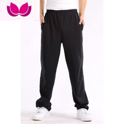 七斓运动裤男宽松直筒夏季薄款休闲裤大码男装卫裤男士秋天拉链长裤子
