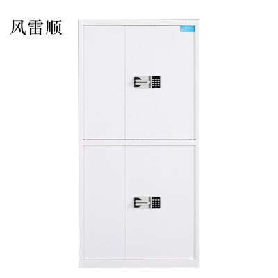风雷顺电子保密柜钢制密码文件柜保险柜铁皮资料柜矮柜办公室储物柜通双节白色国宝锁420*900*1850