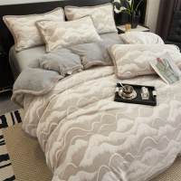 A类母婴级加厚牛奶绒四件套抗静电暖绒4件套保暖花绒被套床品