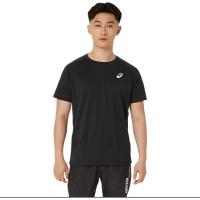 Asics男士速干透气环保回收材质运动短袖T恤黑白色突破自我