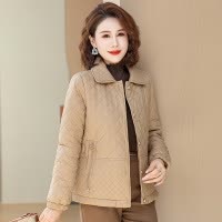 妈妈装棉衣外套50岁绗线款中老年女装冬装四五十岁加绒外套女