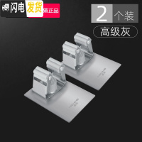 三维工匠拖把挂钩卫生间免打孔收纳不锈钢固定扫把挂架强力壁挂拖 拖把架[304不锈钢]灰色2个装-送强力免打孔胶+顺丰